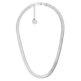 Ocelový náhrdelník Monica 6.5 mm plochý had, chirurgická ocel, Stříbrná 43 cm + 5 cm (prodloužení)
