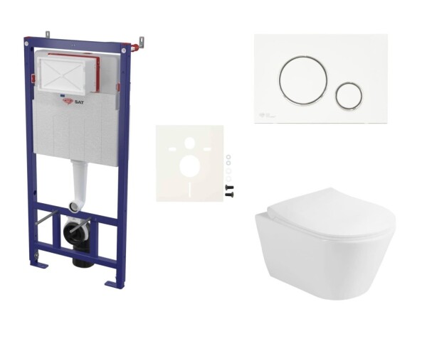 Cenově zvýhodněný závěsný WC set SAT do lehkých stěn / předstěnová montáž + WC Glacera Ava SIKOSSAVA70K SIKOSSAVA70K
