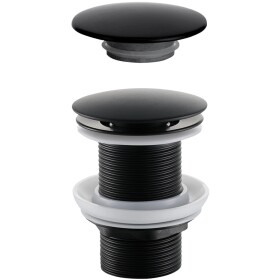 CERANO Umyvadlová výpusť - 5/4“ click-clack bez přepadu + kryt z litého mramoru - 10/60mm - černá matná