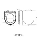 CERANO - WC sedátko Toluco - Soft Close - PP plast - bílá lesklá - 36,4x4,3x43,2 CER-667769