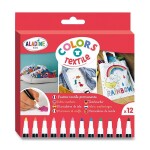 Dětské fixy na textil Aladine Colors Textile, 12 ks - základní barvy