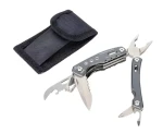 TROIKA RUCKSACK TOOL šedá / Multifunkční kapesní nářadí / 15 nástrojů / nůž, pilka, kleště, otvíráky (TOL46/GY)
