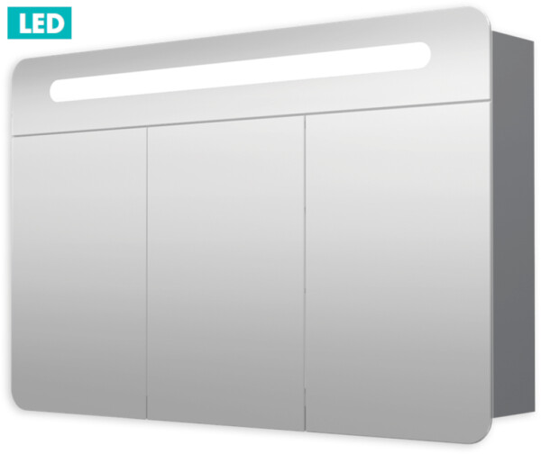 Naturel - Zrcadlová skříň 100 cm, 3 dveře, LED osvětlení, zásuvka+vypínač, IP44 GALPIR100LED GALPIR100LED