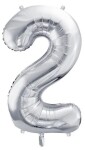 Balónek fóliový narozeniny číslo 2 stříbrný 72 cm Balónek fóliový narozeniny číslo 2 stříbrný 72 cm