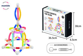 Mamido Flexibilní magnetická stavebnice Tube Block Pro Max 66 dílů