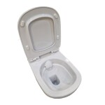 DEANTE Podomítkový rám, pro závěsné WC mísy + SLIM tlačítko černé + WC bez oplachového kruhu Edge + SEDÁTKO CST_WC01 N51P EG1