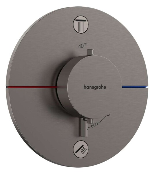 HANSGROHE - ShowerSelect Comfort Termostatická baterie pod omítku, pro 2 spotřebiče, kartáčovaný černý chrom 15556340
