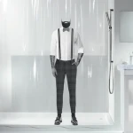 SPIRELLA Sprchový závěs DANDY motiv muž čirý / 180 x 200 cm / PEVA