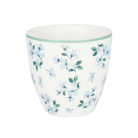 GREEN GATE Mini latte cup Alaia White 130 ml, modrá barva, porcelán