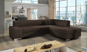 Sedací souprava Porto Provedení: Pravá varianta, látka: Sawana 26 dark brown