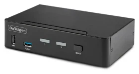 StarTech 2-portový KVM přepínač DisplayPort / KVM přepínač / 8K 60Hz / DisplayPort 1.4 / USB (D86A2-2-PORT-8K-KVM)
