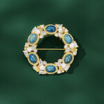 Luxusní brož ve tvaru věnce Azzurra, Modrá