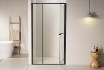 CERANO - Sprchové posuvné dveře Versaro L/P - 6 mm - černá matná, transparentní sklo - 130x195 - zasouvací CER-8050BD80333