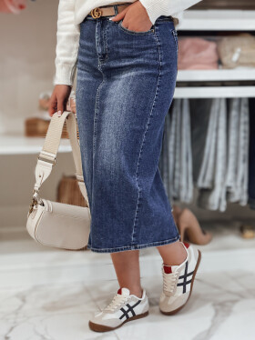Džínová midi sukně s rozparkem MERITTA navy blue FashionStreet CY0482 XXL