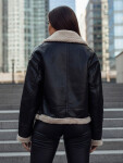 Dámská kožená bunda s ovčí kůží SHEREB black FashionStreet TY4756z XL