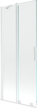 MEXEN/S - Velar Dvoukřídlá posuvná vanová zástěna 80 x 150 cm, transparent, bílá 896-080-000-01-20