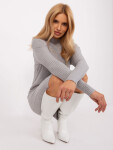 Dámské úpletové šaty PM SK PM319.19 Šedá - FPrice M/L smetanová