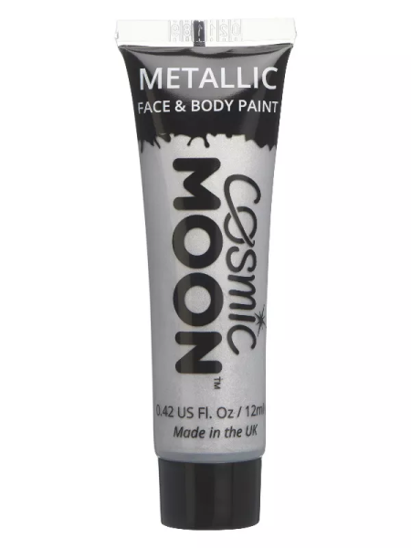 Ptakoviny.cz Líčidlo na obličej a tělo - Cosmic Moon Metallic - stříbrné 12 ml