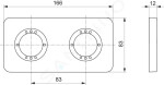 IDEAL STANDARD - Archimodule Krycí 2-otvorová rozeta SOFT 83 x 166 mm, chrom A1541AA