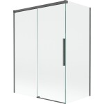 MEXEN/S - Rox vanová zástěna 2-křídlová posuvná 120 + 70 x 150, transparent, grafit kartáčovaná 8C9-120-070-66-00
