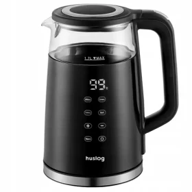 Huslog Rychlovarná konvice s displejem černá / 2200W / 1.7 L / teplota 70 - 100 °C / plast a sklo (KAT00122)
