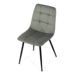 Židle jídelní, zelená látka, čtyřnohá kovová podnož, černý mat