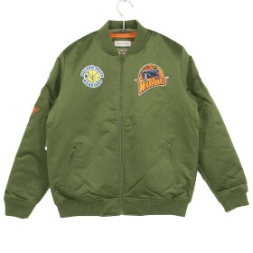 Mitchell & Ness Pánská bunda Golden State Warriors NBA Olive Heavyweight Satin Velikost: XL