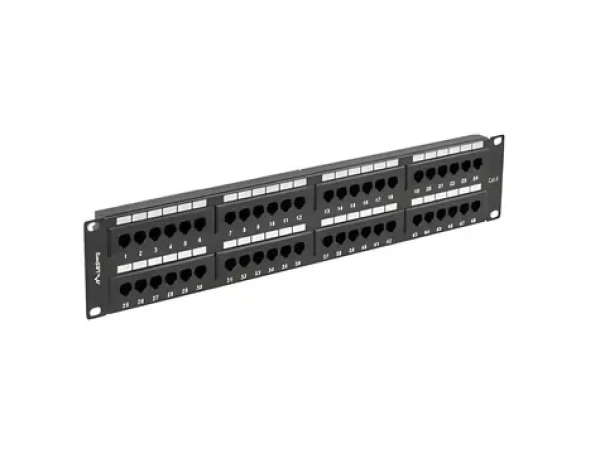 Lanberg 19" / Patch panel / 2U / 48 portů / Cat.6 UTP / černý (PPU6-2048-B)