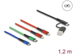 Delock USB nabíjecí kabel 4v1 / Napájecí kabel / USB-A USB-C / Lightning Micro-USB USB-C / 1,2 m (87884)