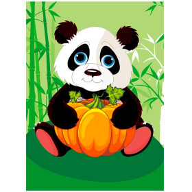 Antistresové omalovánky TSvetnoy TSvetnoy, X008e, Diamond painting - diamantové malování, 17 x 22 cm, Pandička s dýní