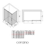 CERANO - Sprchový kout Lantono L/P - 8 mm - Soft-Close - chrom, transparentní sklo - 130x80x195 - posuvný CER-432187