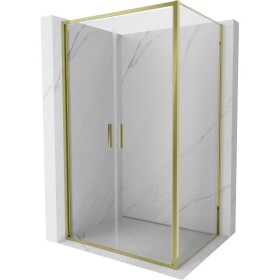 MEXEN/S - Exo sprchový kout dveře křídlové 70 x 75, transparent, zlato 814-070-075-50-00