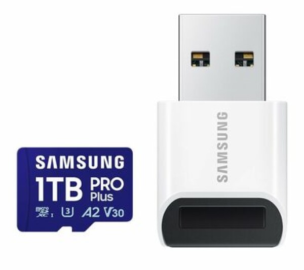 SAMSUNG PRO Plus 1TB + USB adaptér / micro SDXC / UHS-I U3 / Class 10 / R: 180Mbps / W: 130Mbps (MB-MD1T0SB/WW)