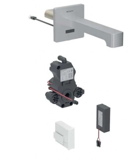 GEBERIT - Brenta Elektronická umyvadlová baterie pod omítku, bateriové napájení, easy to clean, kartáčovaná nerez 116.274.SN.1