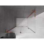 MEXEN/S - Velar L sprchový kout, posuvné dveře 120 x 75, dekor, růžové zlato 871-120-075-33-60