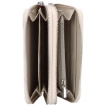 Velká letní dámská koženková peněženka se dvěma zipy Coco, béžová