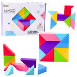 Mamido Magnetické kostky Tangram se samolepkami 9 dílků