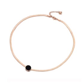 Choker náhrdelník s hadím řetízkem (herringbone) - chirurgická ocel, Zlatá 40 cm + 3 cm (prodloužení)