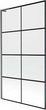 MEXEN/S - Next L vanová zástěna FIX 100 x 150, černá vzor, grafit kartáčovaná 895-100-000-03-77-66