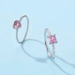 Stříbrný prsten Swarovski Elements Erica, stříbro 925/1000, Růžová 52