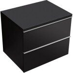 CERANO Koupelnová skříňka Velora - černá matná, úchytka chrom + deska pod umyvadlo Navira Pro - 36 mm - 60x56,6x46,5 cm