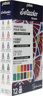 Pébéo Setacolor Shimmer sada 12x20 ml Discovery