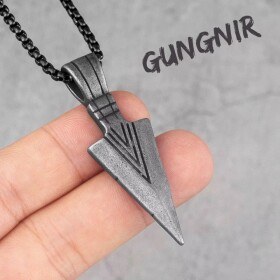 Pánský ocelový náhrdelník Ódinovo kopí GUNGNIR - Vintage, 60 cm Vintage