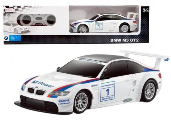Mamido Sportovní autíčko BMW M3 GT2 na dálkové ovládání RC 1:24 bílé