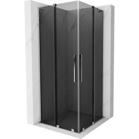 MEXEN/S - Velar L Duo sprchový kout, posuvné dveře 90 x 90, grafit, chrom 871-090-090-02-43-01