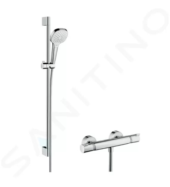 HANSGROHE - Croma Select E Sprchový set Vario s termostatem, 3 proudy, sprchová tyč 900 mm, bílá/chrom 27082400