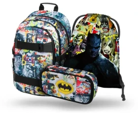 BAAGL SET 3 - Školní set Skate Batman Comics / batoh / etue / sáček (A-32000)