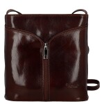 Luxusní dámská kožená crossbody kabelka Liara, hnědá
