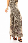 Letní dámské šaty s potiskem dlouhé / S černá/ecru S model 15042761 - SWEEWE
