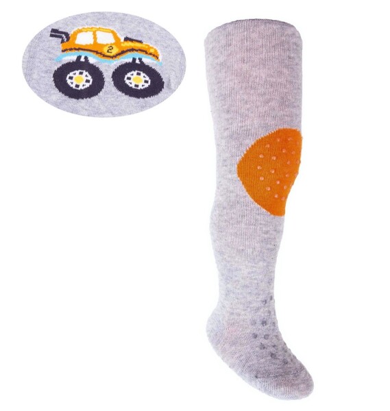 Yo dětské protiskluzové punčocháče pro zdravé lezení a první krůčky - chlapecké - šedé-offroad, velikost: 68-74